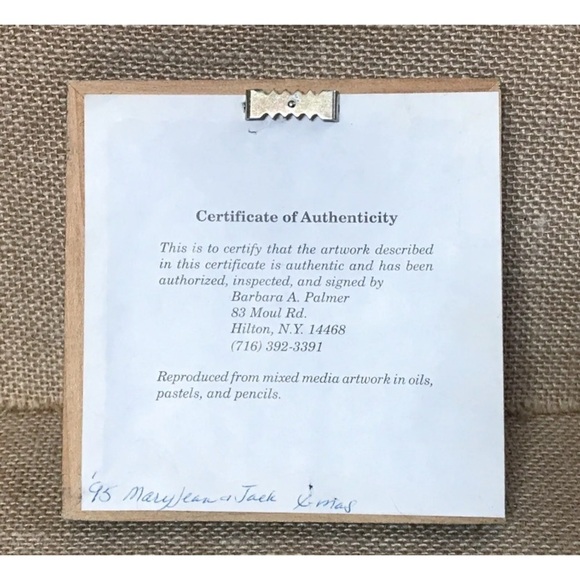 Vintage Sleeping Cat Framed Print Barbara A Palmer Signed Farm Cottage Core - Picture 3 of 4